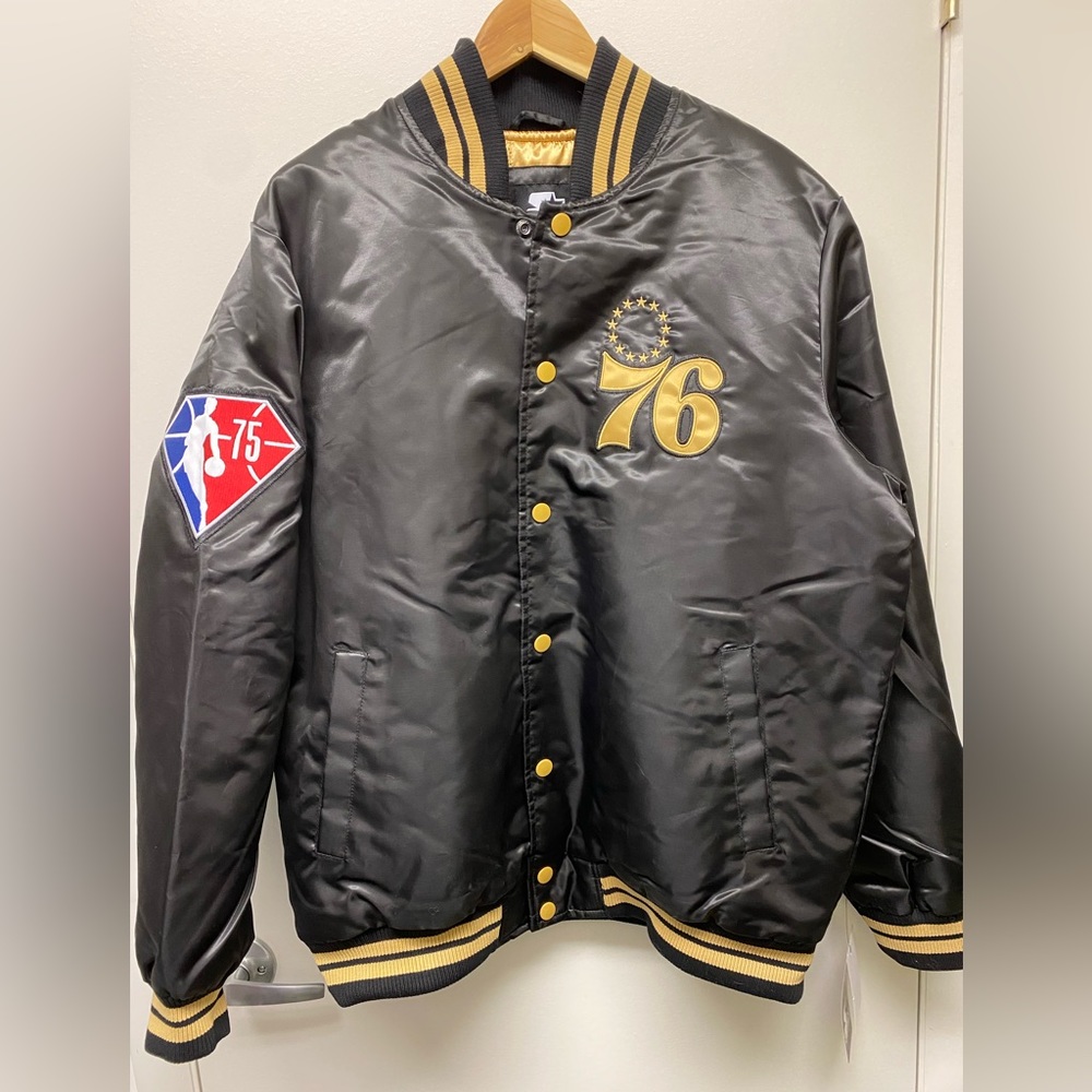 NWT Authentic NBA Ltd. Addition 76ers Starter Jacket 75th Anniversary Edition